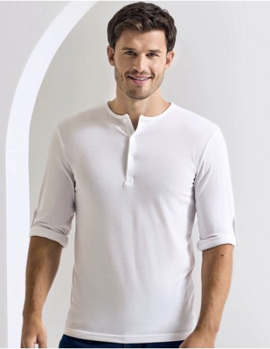 PRE-PR218-Mens Long-John Roll Sleeve Tee